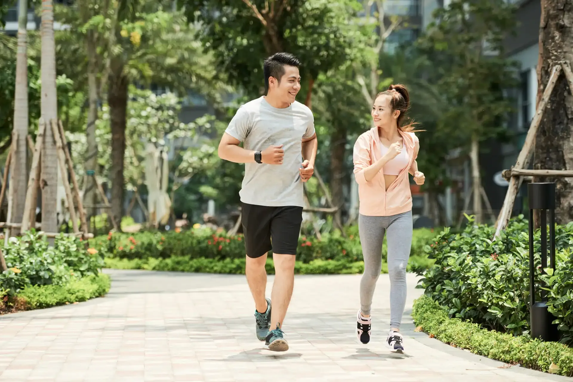 Couple Jogging Park